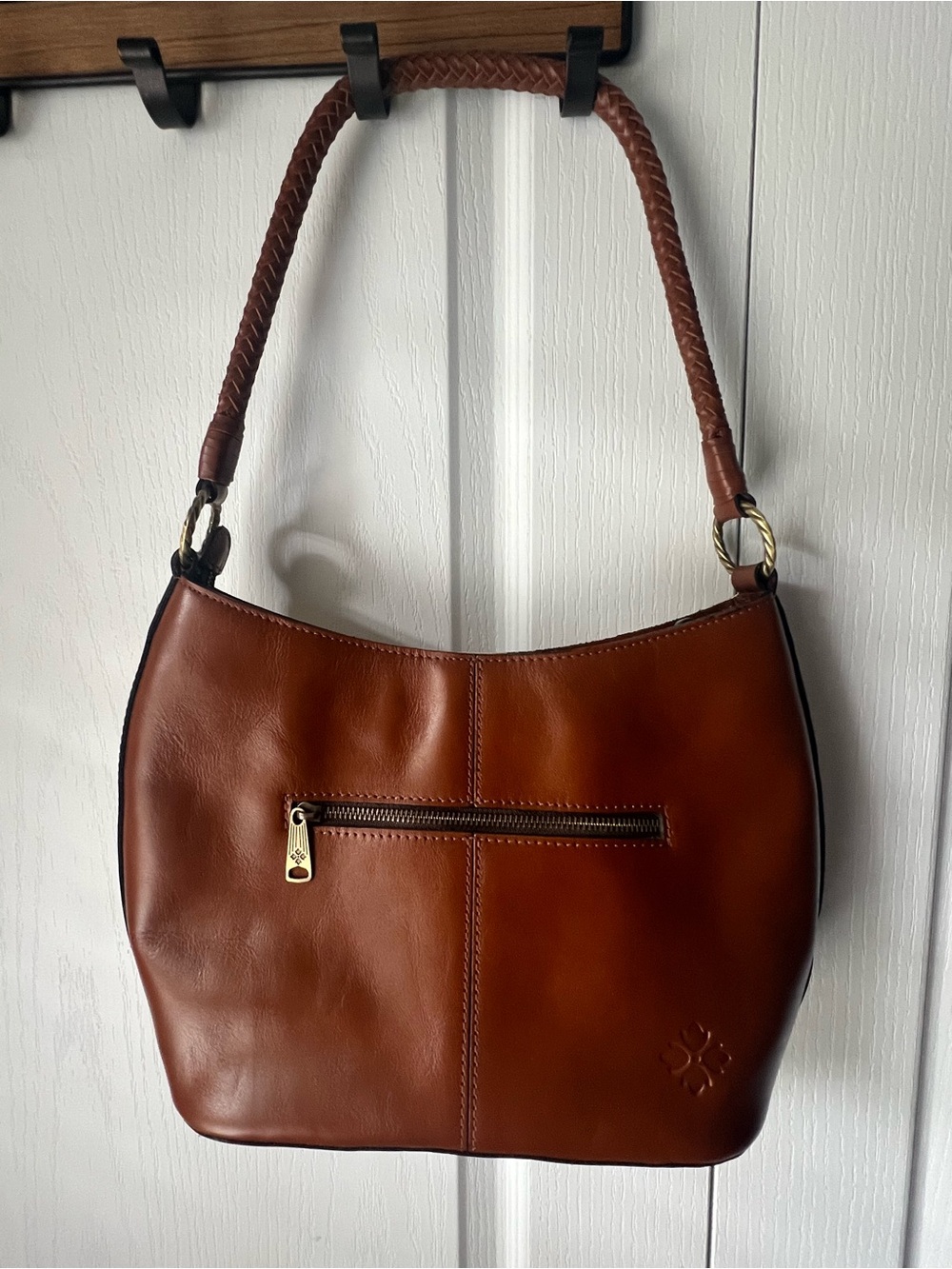 Patricia Nash Castelli Leather Shoulder Bag in Brown